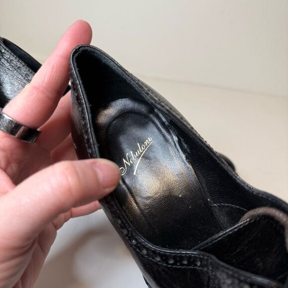 Vintage Nebuloni Lace Up Leather High Heels Size 39 - Picture 7 of 9